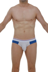 Brief linay bigout blue white briefs with blue side panels and red white navy striped waistband for everyday wear