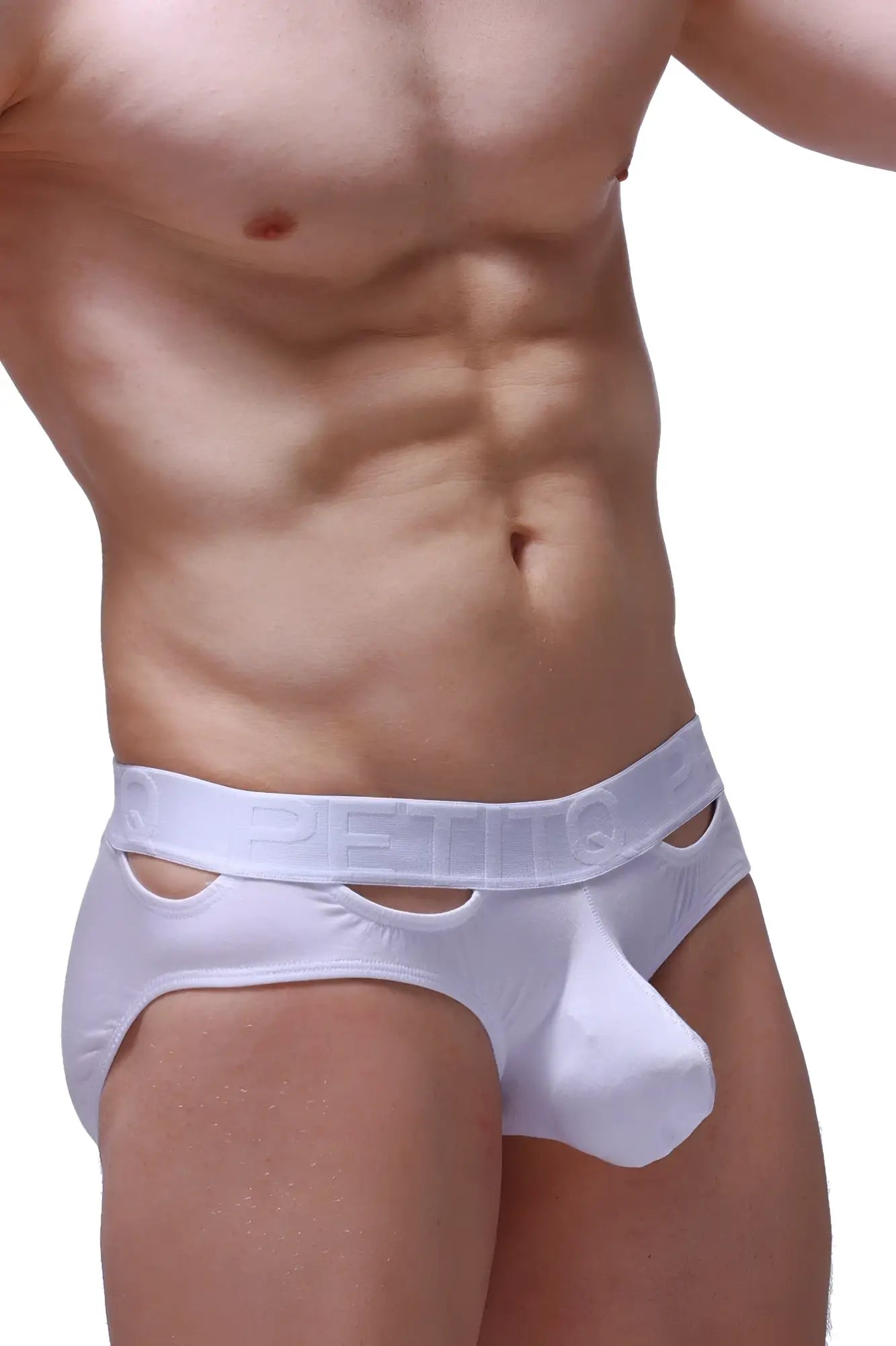 White petit bateau brief malans modal with cutout waistband detail made of soft white modal fabric