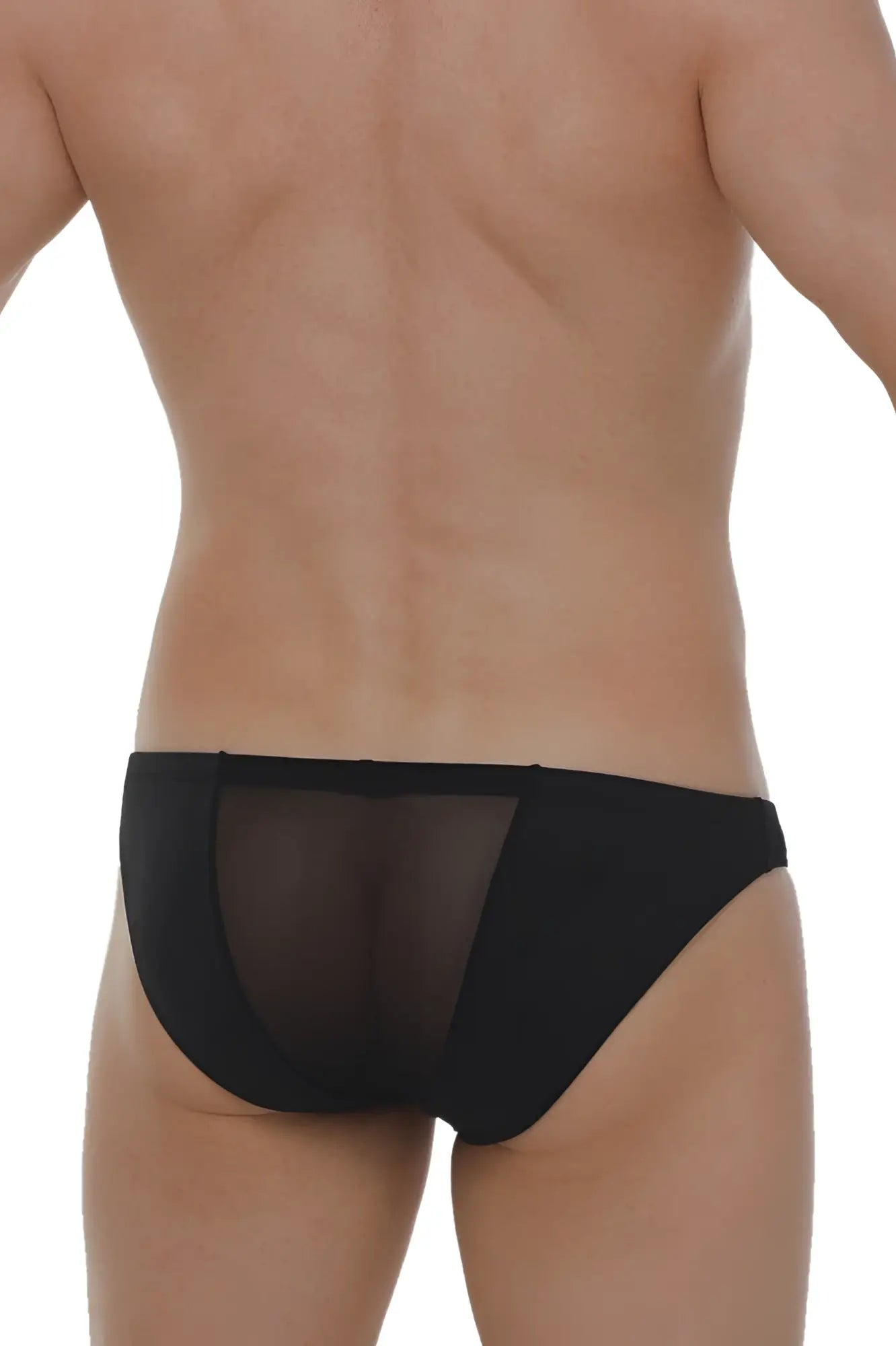 Brief myennnes black mesh briefs with a solid black waistband for breathable comfort and sleek style