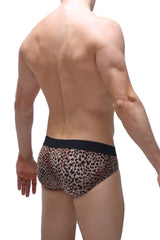 PetitQ brief Dome Panthere leopard-print briefs with black elastic waistband in soft fabric for everyday wear