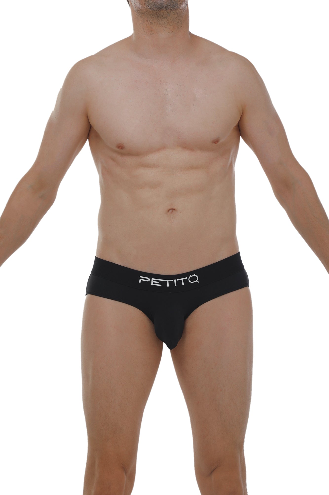 PetitQ Brief Orlic Black black petitq briefs with sleek form-fitting design and white logo on waistband