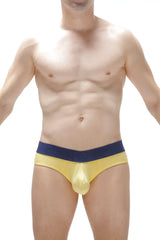 Yellow and navy blue men’s briefs brief protruder bamboo yellow with shiny form-fitting bamboo fabric design