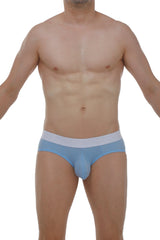 Light blue men’s briefs with white waistband PetitQ brief dome skine blue featuring soft breathable fabric