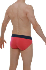 Brief taik modal fuchsia red briefs with navy blue waistband made from modal fabric for comfortable everyday wear