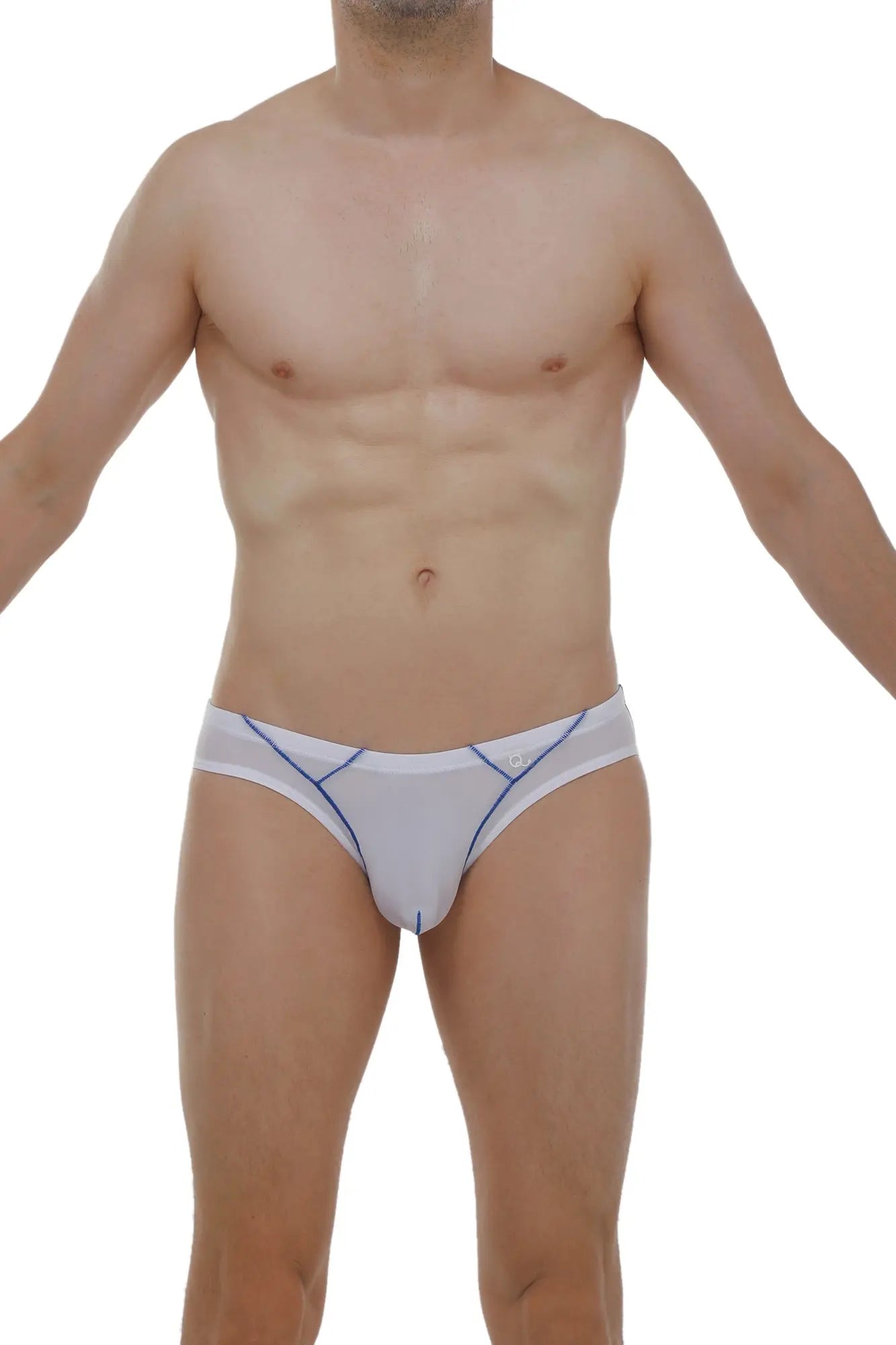 White briefs upaix plum with blue stitching details made of soft breathable fabric for everyday comfort
