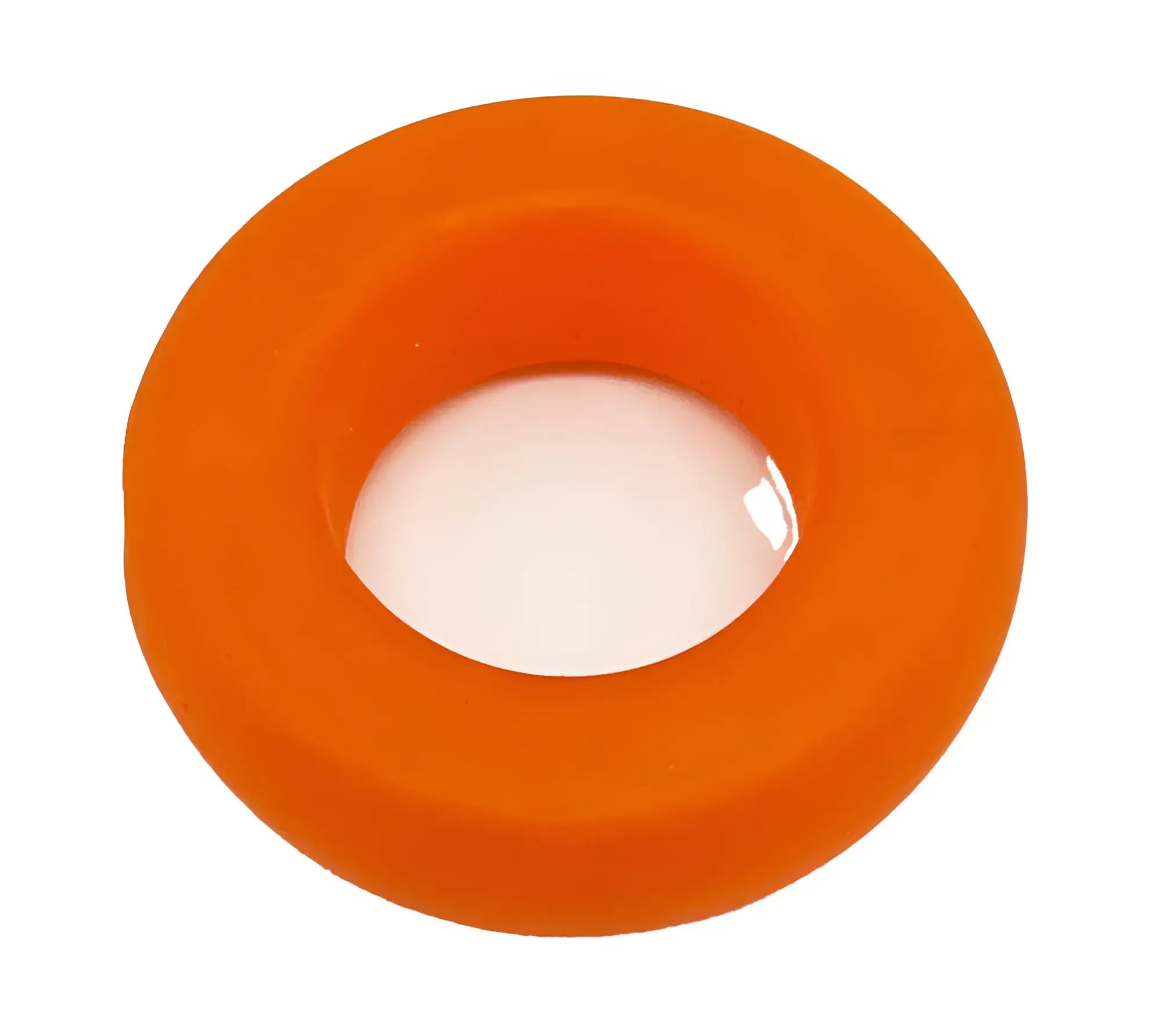 Bright orange bufu ring made of smooth silicone with a slightly glossy finish perfect for everyday wear