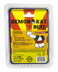 Demonkat bufu ring novelty tpr sex toy with colorful cartoon packaging and three wearing options