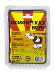 Demonokat bufu ring novelty sex toy made of body-safe tpr with green and red colorful banding
