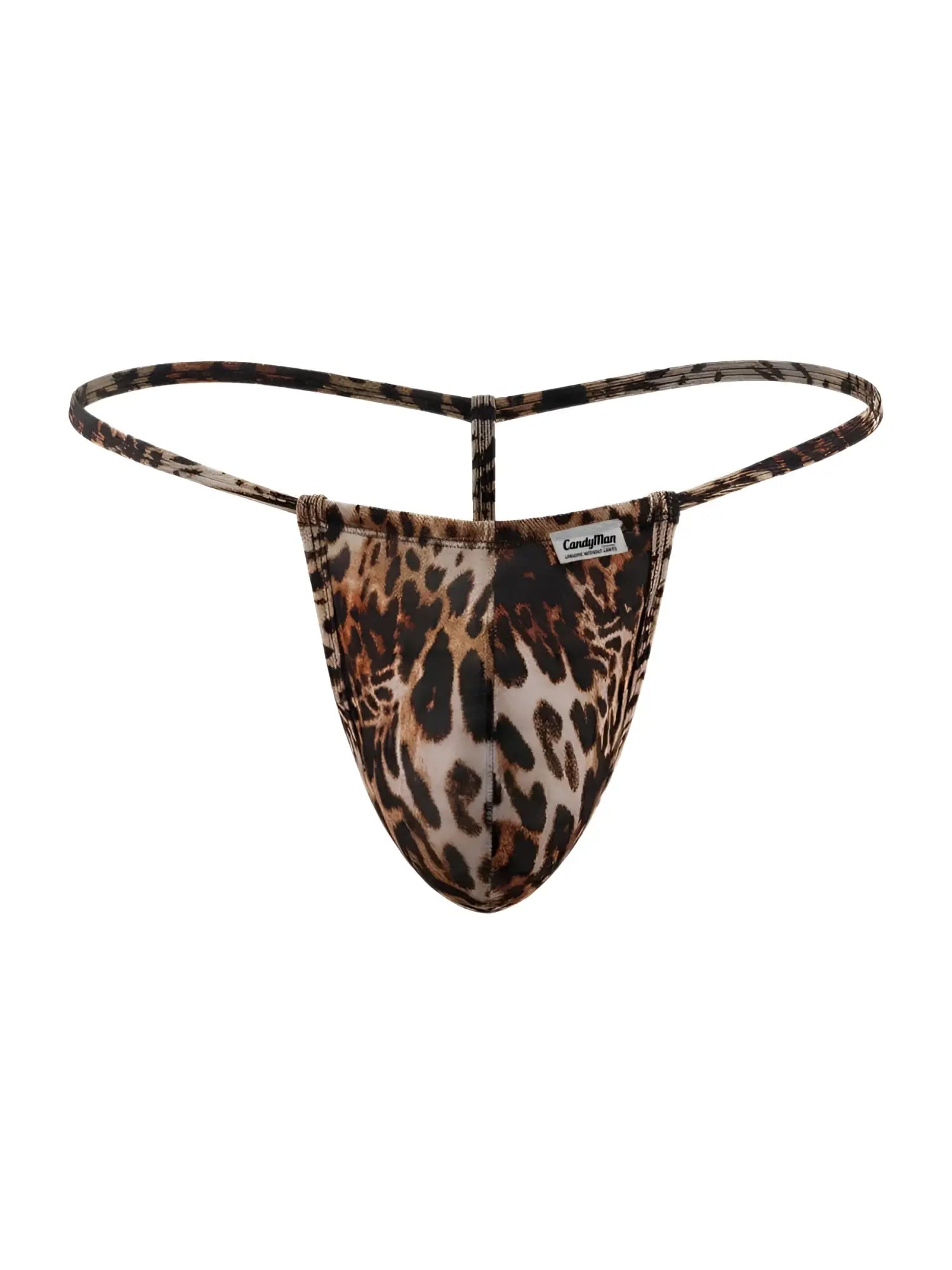 CandyMan 9586 g-string leopard-print thong in stretchy form-fitting fabric with classic animal print design