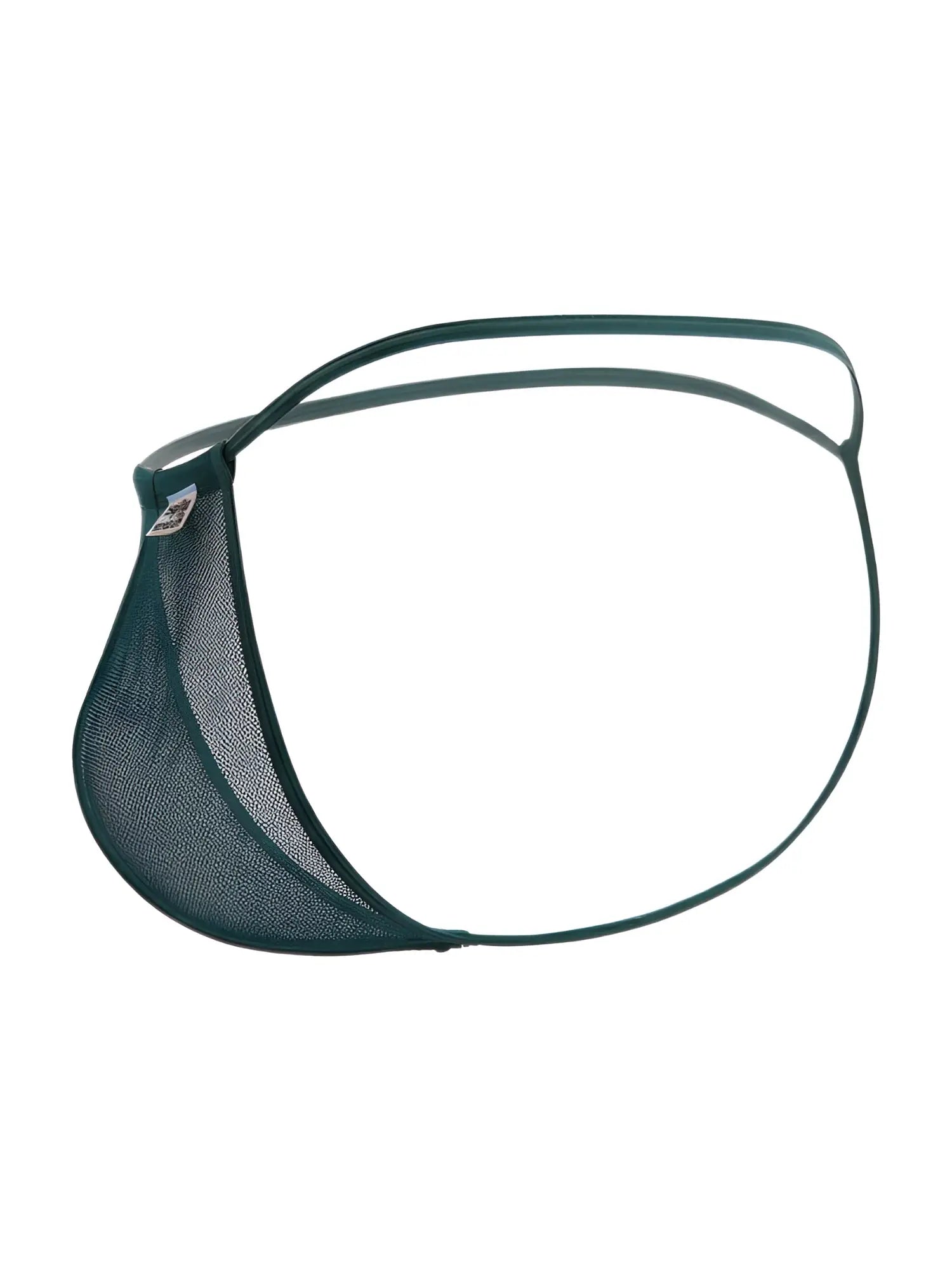 Dark green mesh thong g-string candyMan 9586 with sleek minimalist design and thin elastic straps