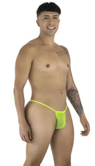 Bright neon green mesh thong g-string candyMan 9586 with small white logo on the side