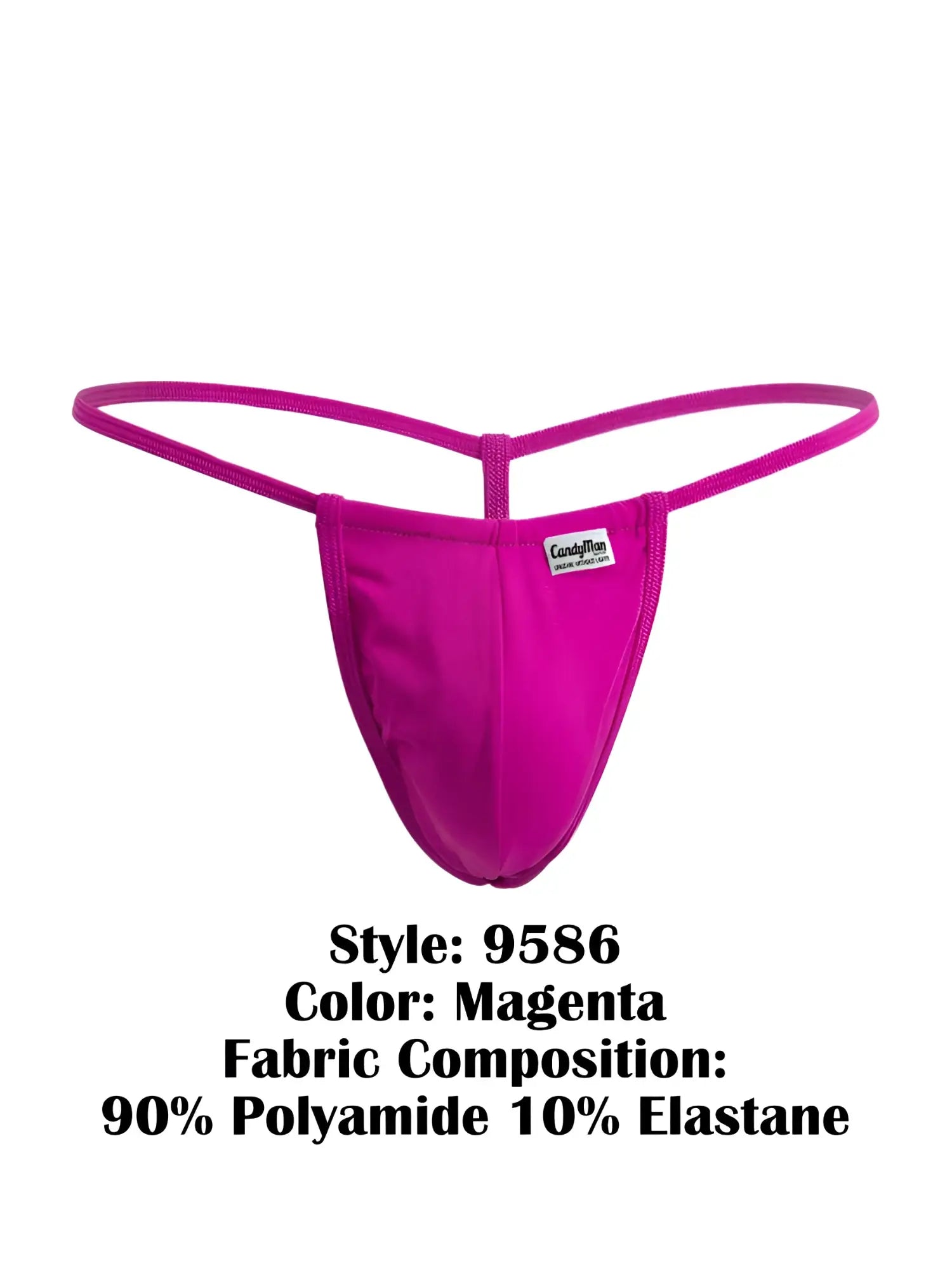 Magenta CandyMan 9586 G-string thong made of 90 polyamide 10 elastane with sleek design and thin elastic straps