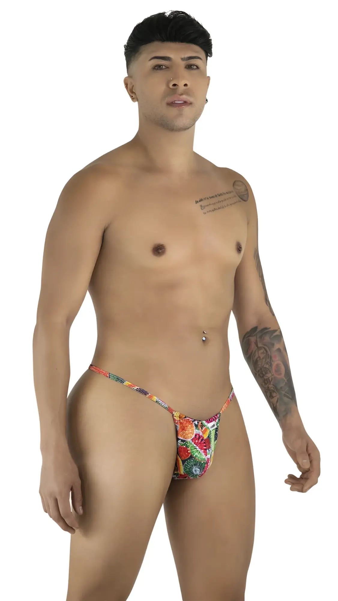 Vibrant candyMan 9586 g-string thong with colorful tropical fruit pattern perfect for summer wear