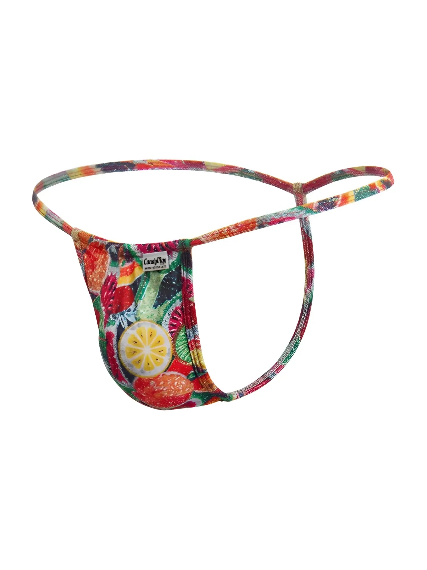 Vibrant candyman 9586 g-string thong in colorful citrus fruit print perfect for playful lingerie looks