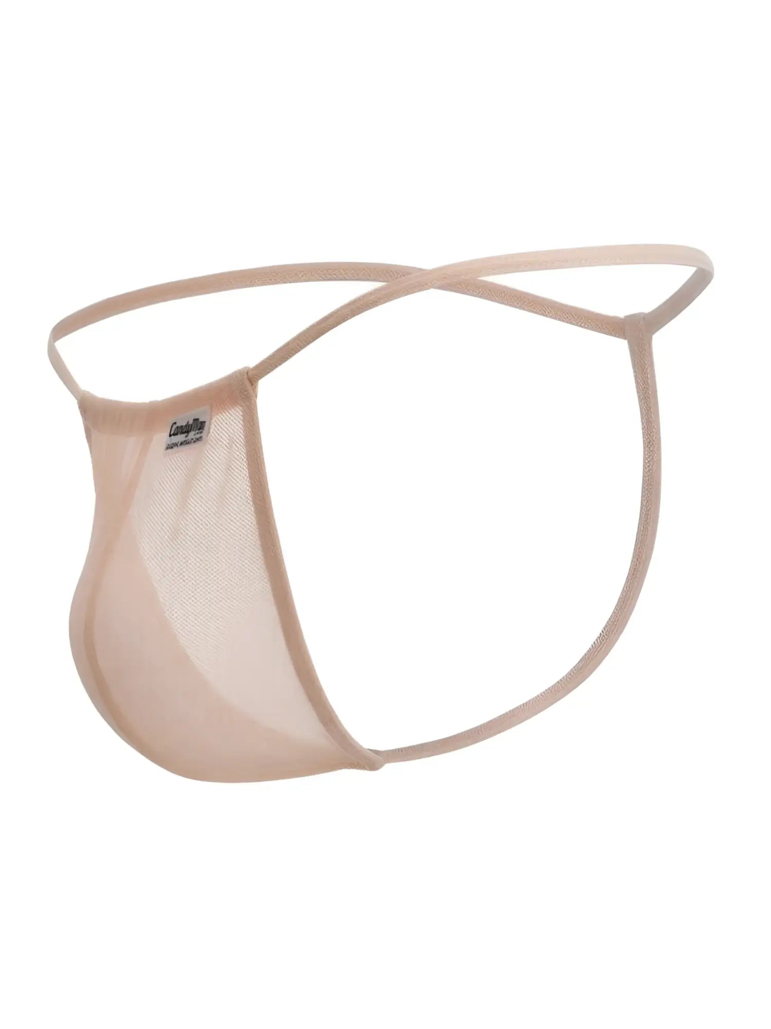 Beigemesh CandyMan 9586 g-string with thin crossed waistband and small brand tag on the side