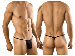 Black CandyMan 9586 thong featuring a thin sleek design with a minimalistic cut perfect for comfortable wear