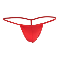 Red candyMan 9586 thong made of smooth stretchy fabric with thin straps and a simple design shown from the back