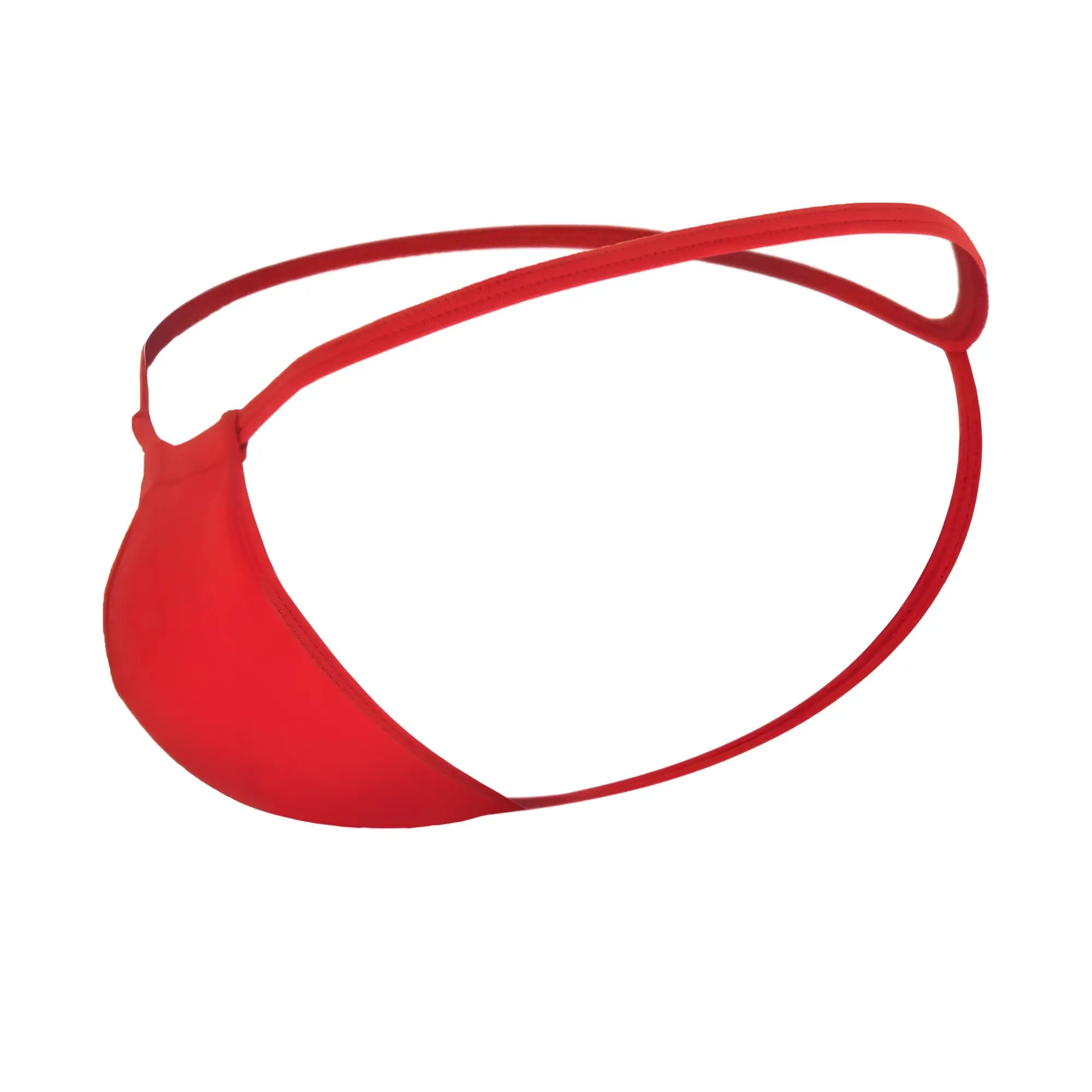 Red candyman 9586 thong men’s jockstrap with thin elastic straps in form-fitting design made of stretch fabric