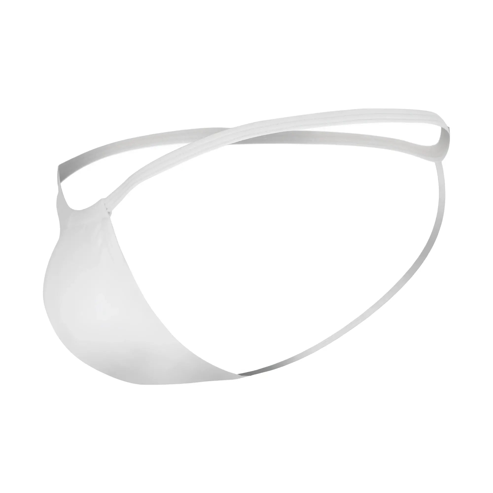 White Candyman 9586 thong made of smooth stretchy fabric with a sleek minimalist modern design visible from the back
