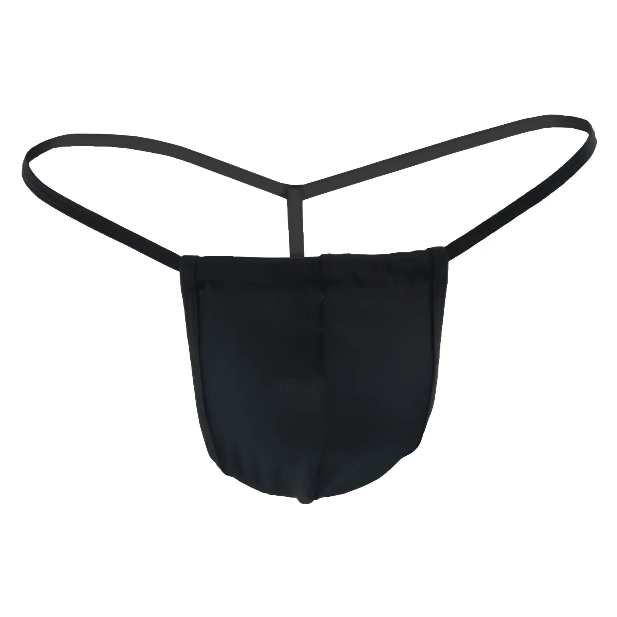 Black Candyman 9586X thong made of smooth fabric with thin elastic straps in a sleek minimalist design