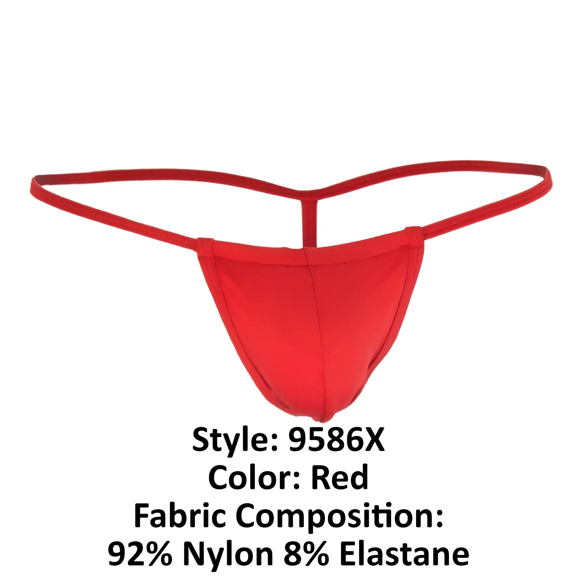 Red thong candyMan 9586X made of 92% nylon 8% elastane in vibrant red for comfortable everyday wear