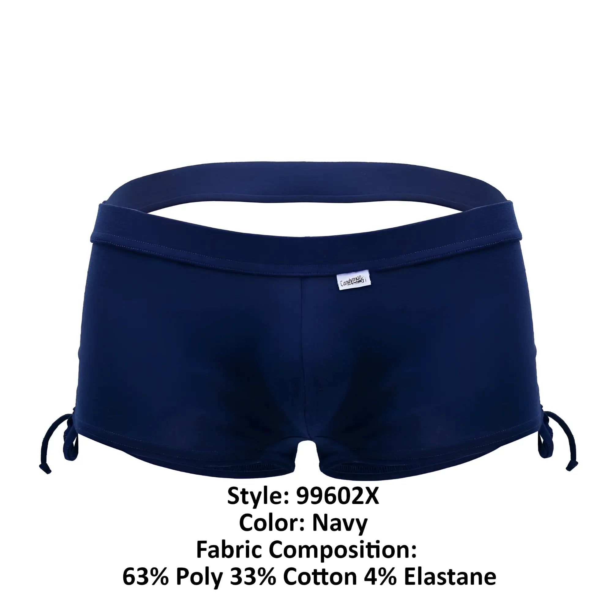 Navy blue candyman 99602x lounge pajama swim trunks with side drawstrings and branded tag for men