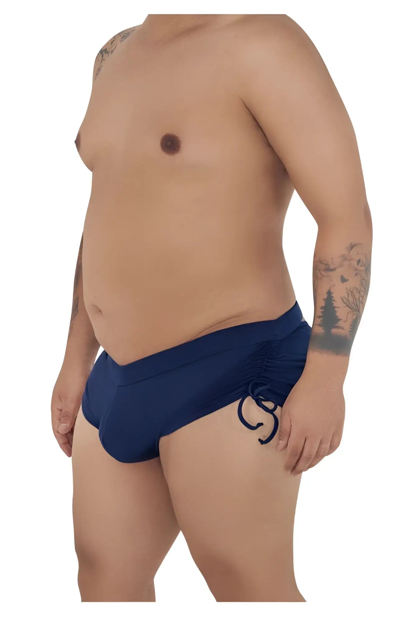 Navy blue candyman 99602x lounge pajama shorts with side drawstring tie designed for comfortable loungewear use