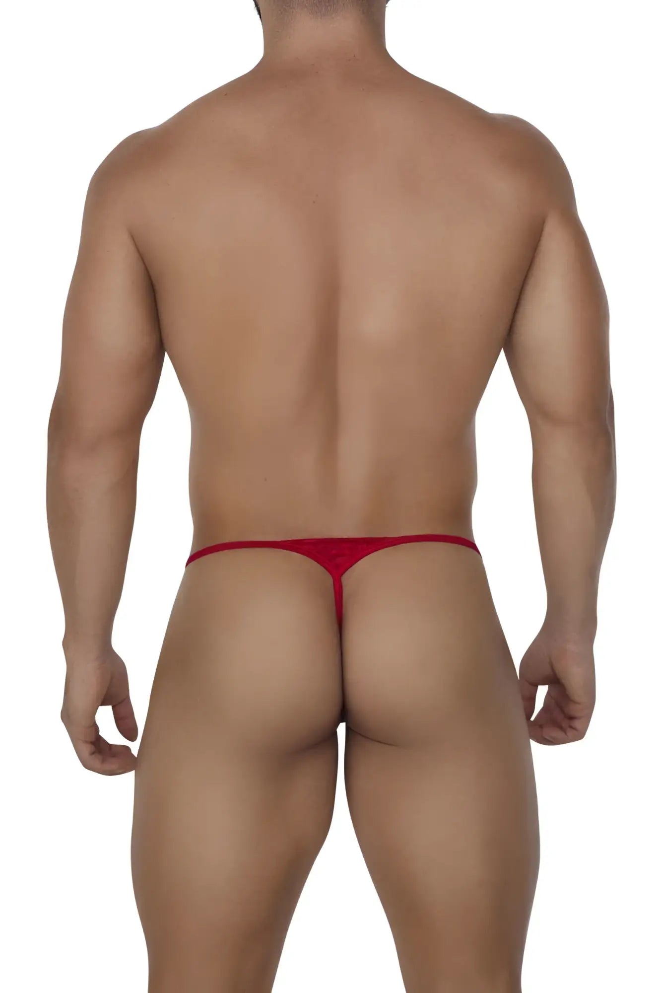 Red candyMan 99685 lace thong made of stretchy fabric showing front side