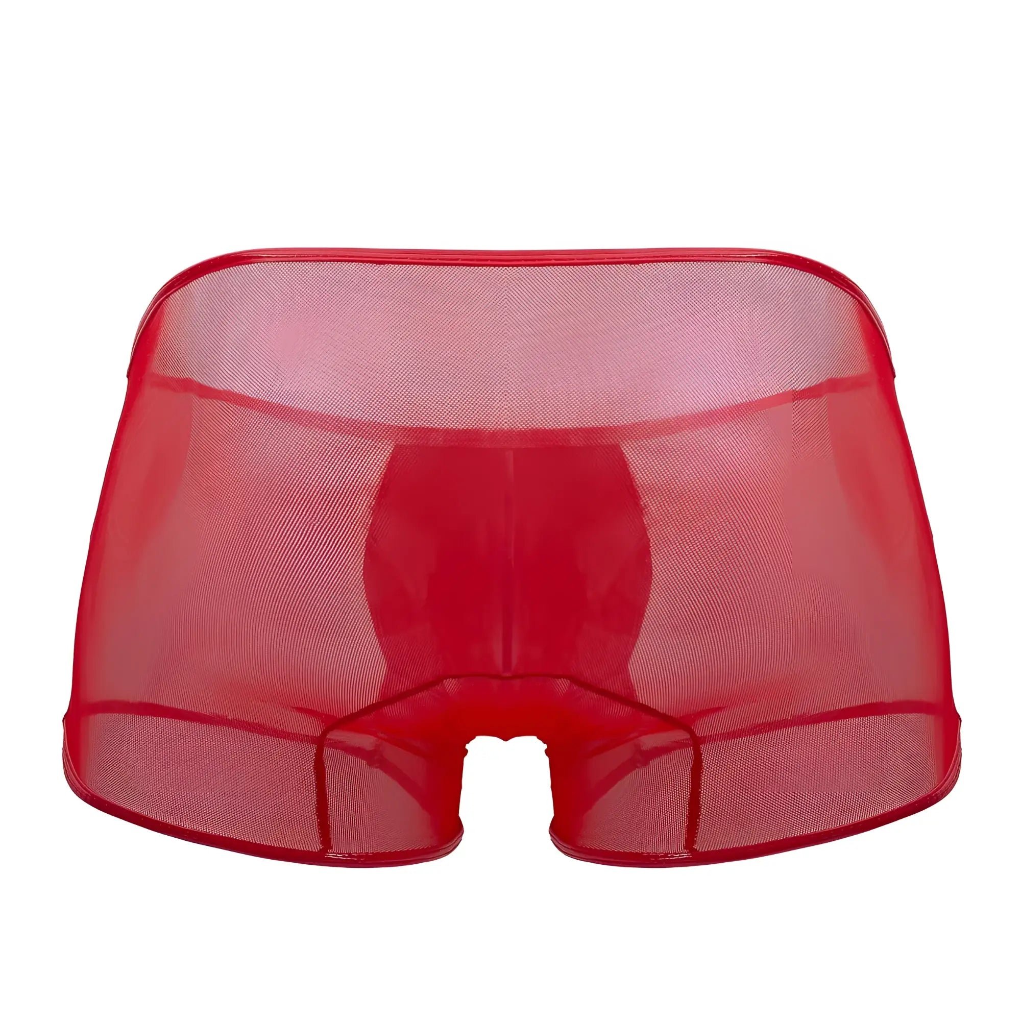 Candyman 99737 red sheer mesh briefs featuring transparent fabric for comfortable and breathable wear