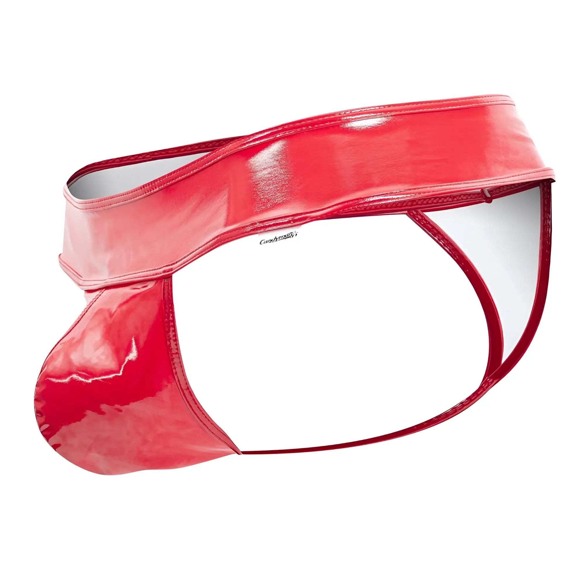 CandyMan 99742 gloss thongs in red patent leather briefs with a glossy finish and thin side straps