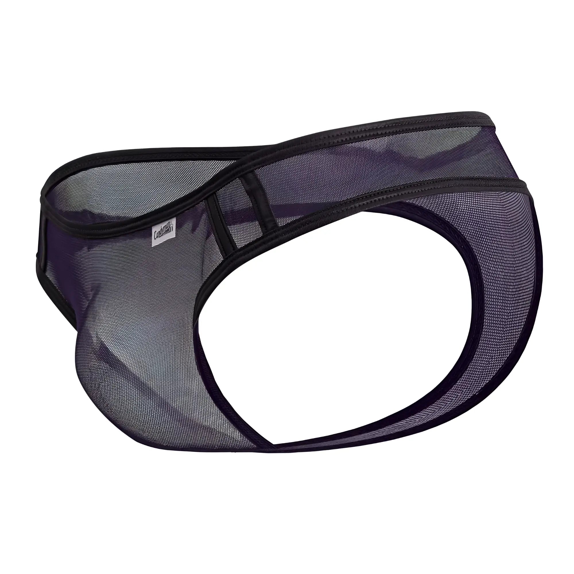 CandyMan 99767 sports mesh thongs in navy with black mesh briefs design and reinforced elastic waistband