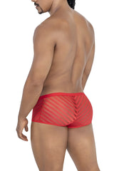 Candyman 99790 mesh trunks in red featuring diagonal-striped breathable mesh fabric briefs front view