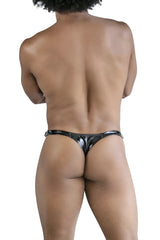 CandyMan 99819 dom thong in gloss black shiny latex with subtle metallic sheen and reinforced edge stitching