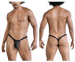 Black candyMan 99841 mesh thong for men with sleek form-fitting design and central pouch for support