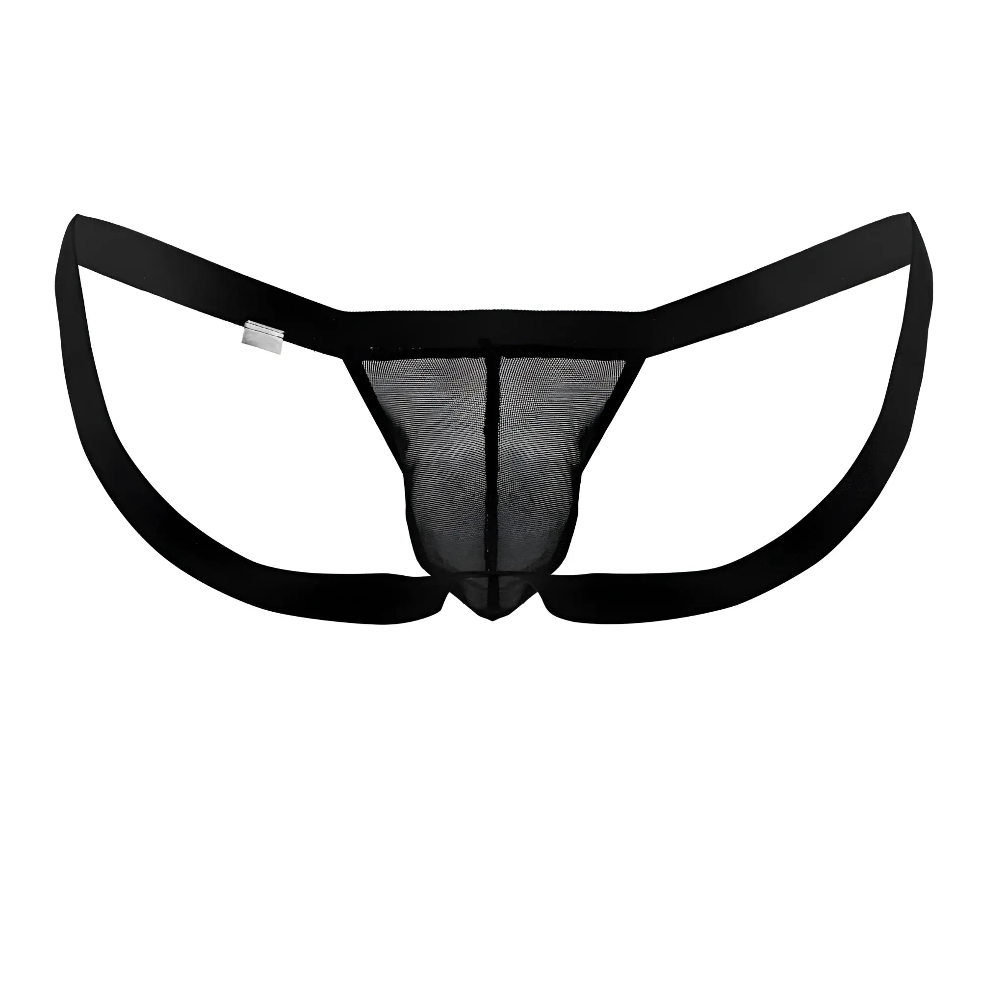 CandyMan 99841 mesh thong in black featuring black mesh fabric with solid waistband and leg openings