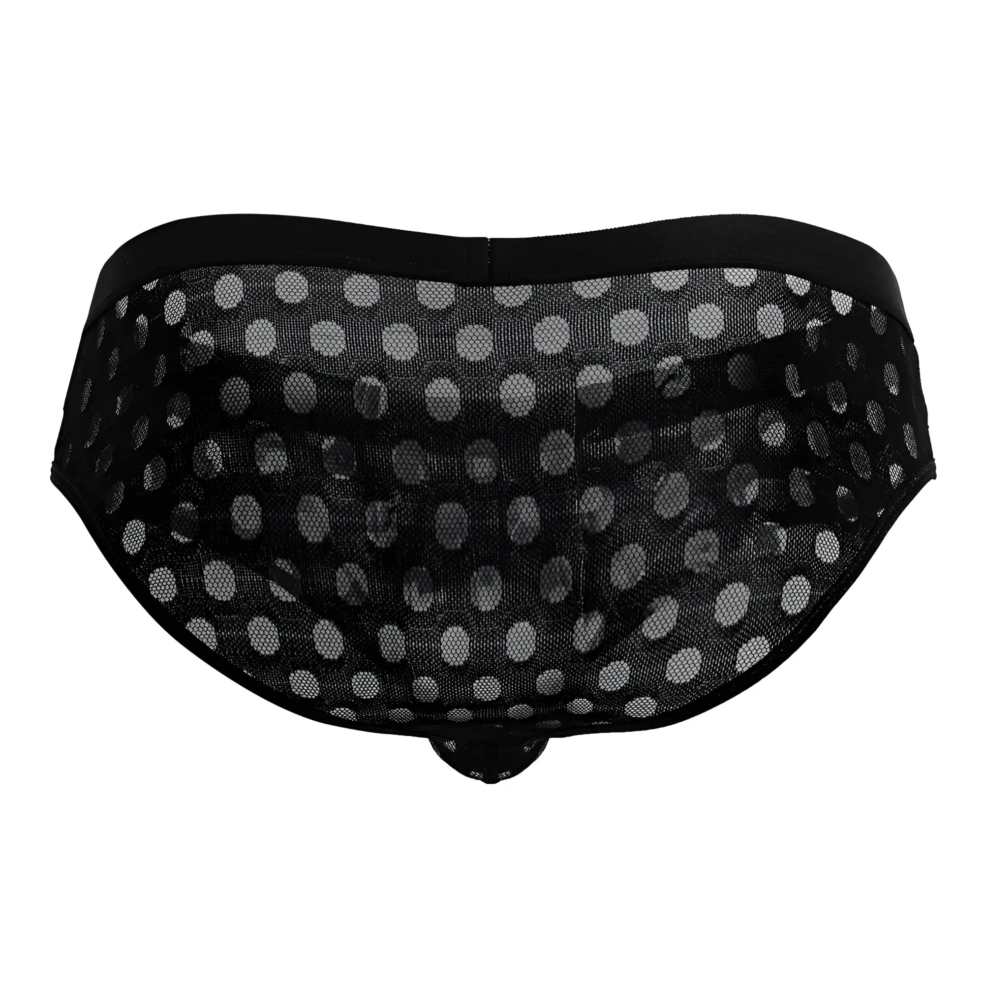 CandyMan 99855 black mesh briefs with white polka dot pattern for stylish and breathable underwear wear