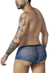 CandyMan 99873 seawater trunks men’s briefs with blue and purple swirl pattern and dark blue waistband