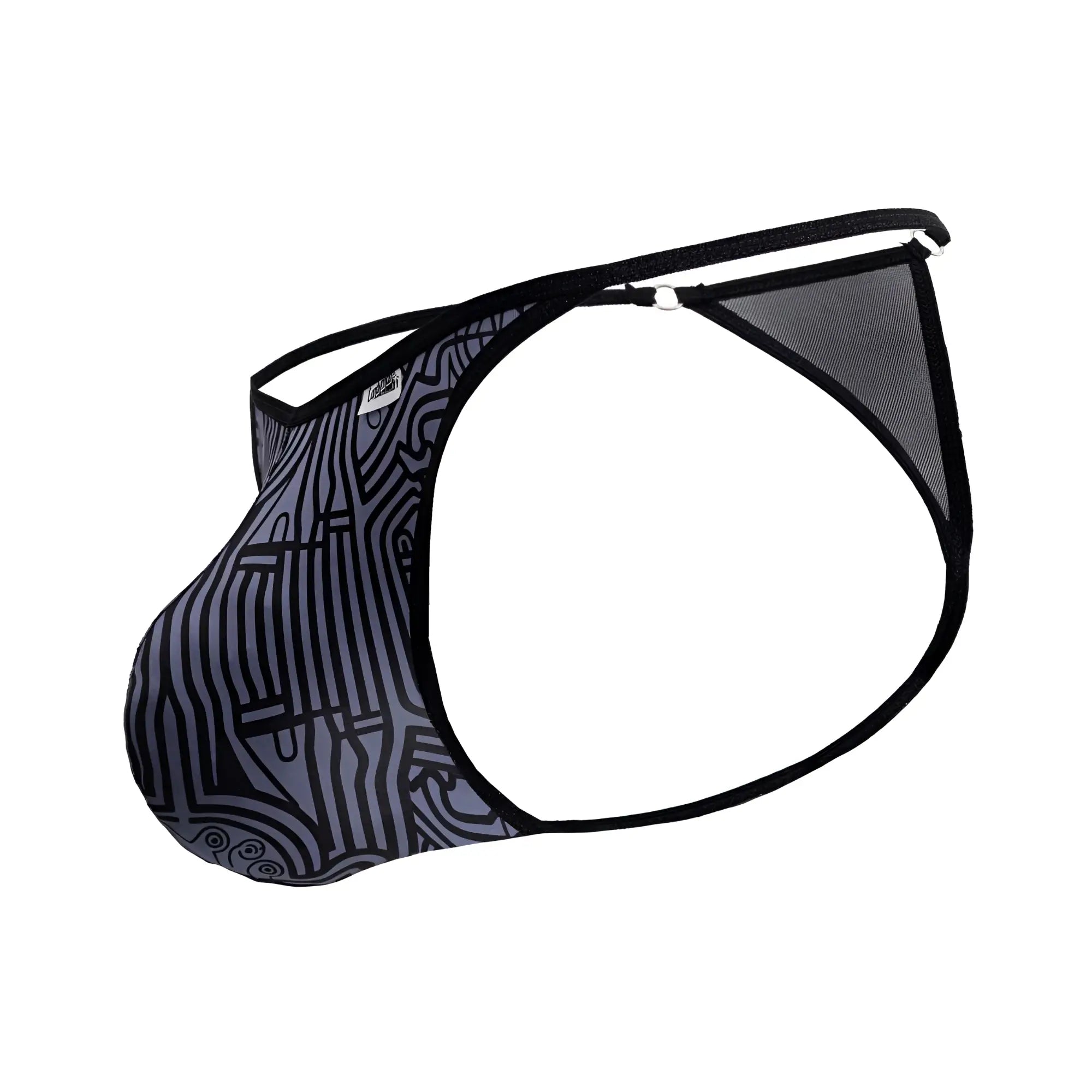 Black and gray patterned mesh thong candyMan 99875 Egyptian thongs with a sleek modern design