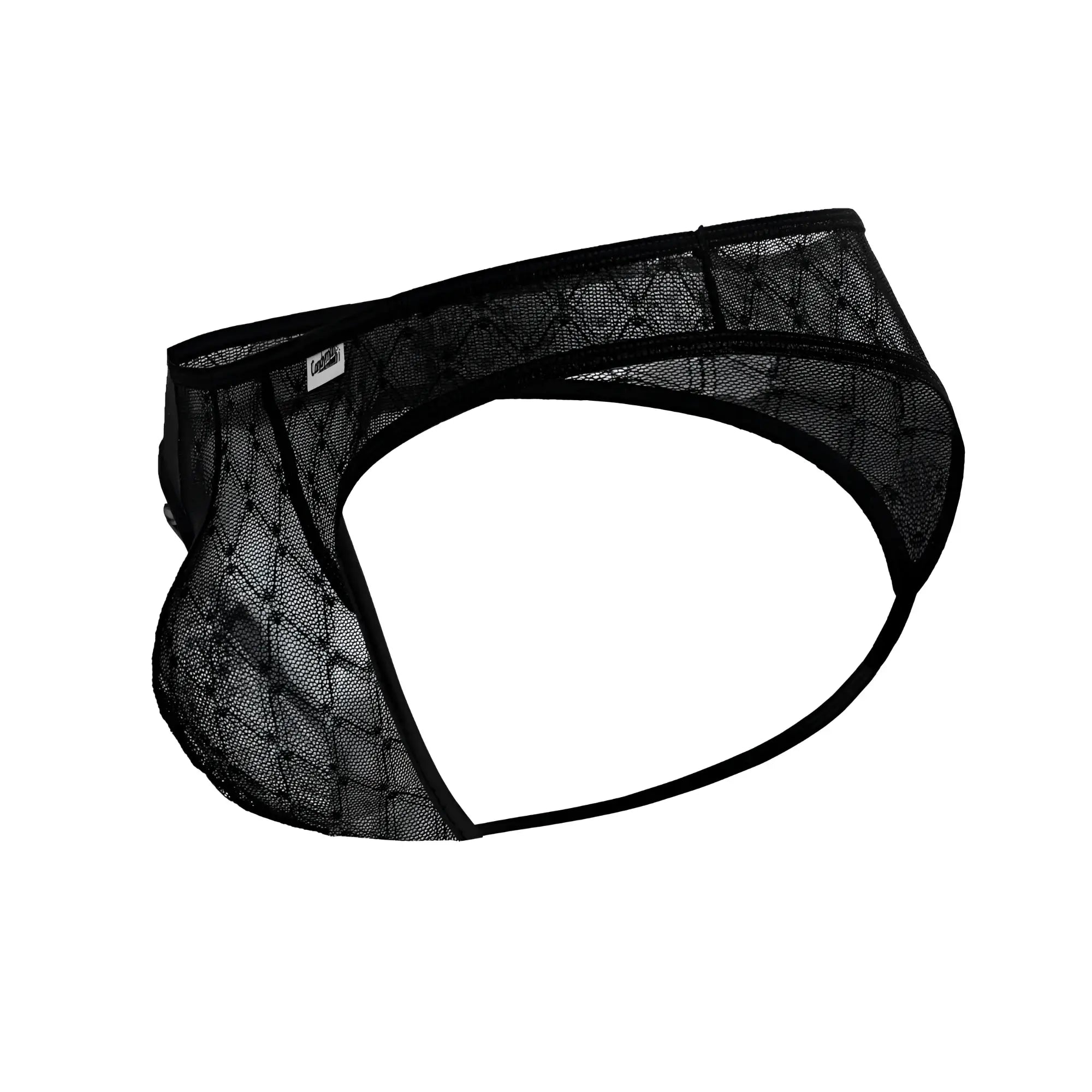 Black candy man 99894 briefs with geometric diamond mesh design and reinforced elastic waistband