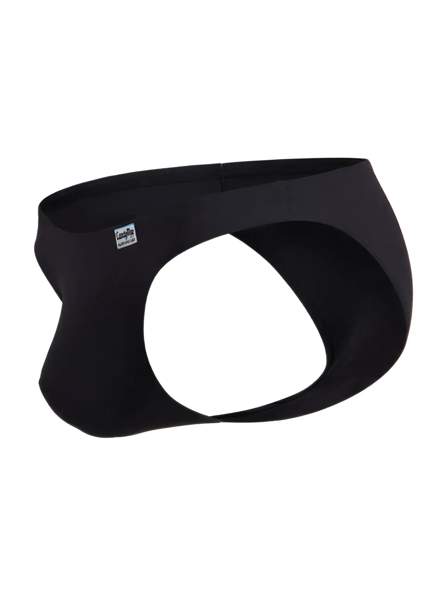 CandyMan 99928 seamless black men’s briefs with contoured design and small brand tag on waistband
