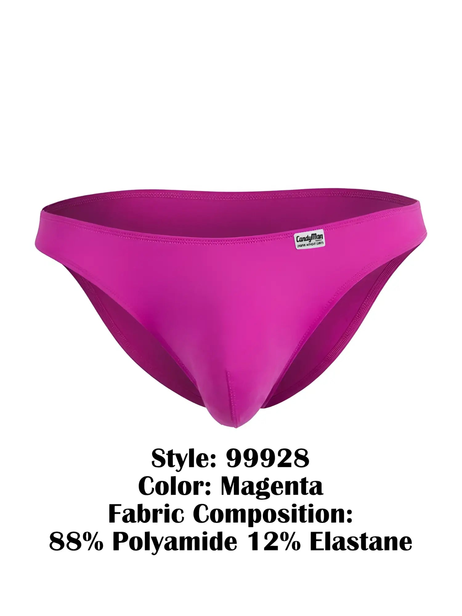 Magenta magnum 99928 bikini bottom with sleek fit made of 88 percent polyamide and 12 percent elastane with candyman label