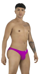 Vibrant purple candyman 99928 bikini briefs with sleek form-fitting design and small logo on waistband