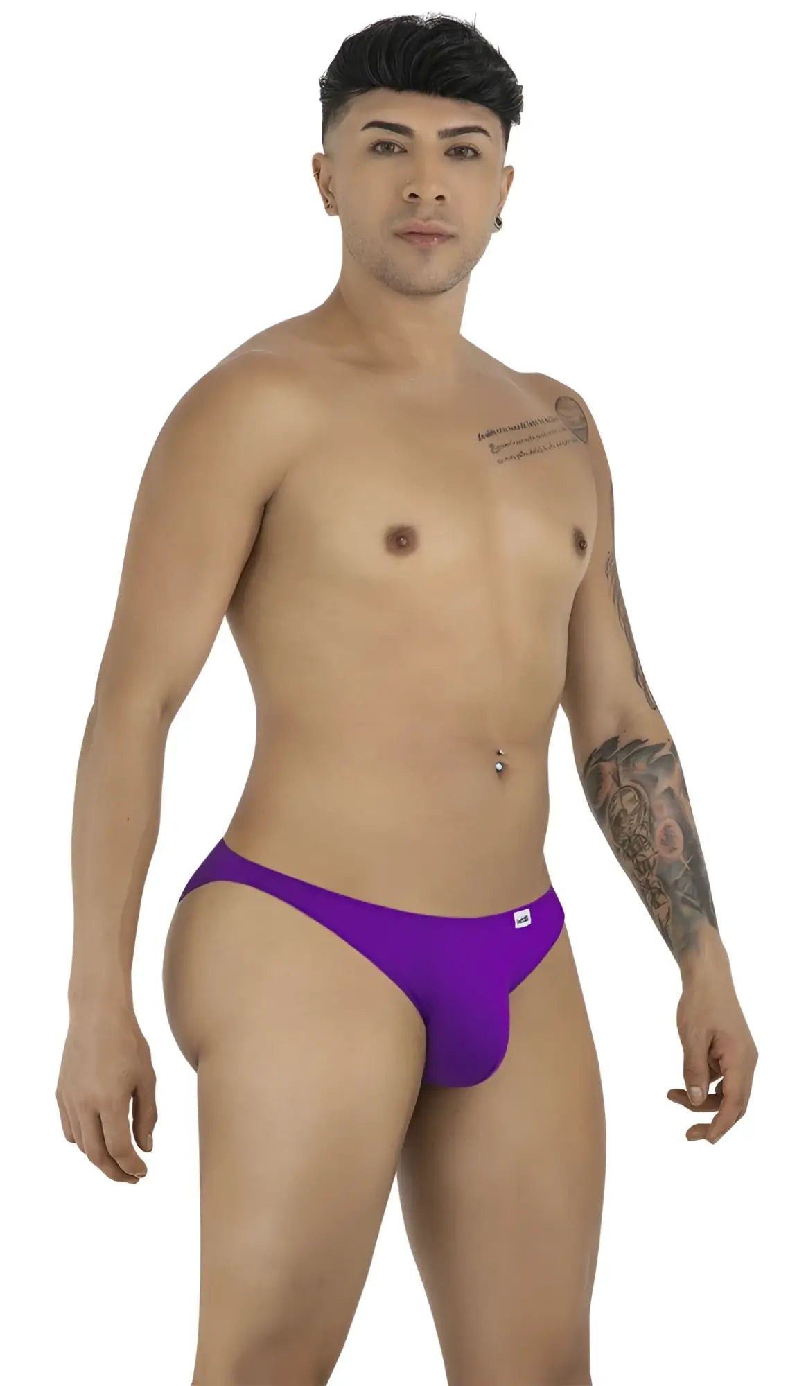 Purple athletic briefs candyMan 99928 bikini color orchid with a small white logo on the left hip