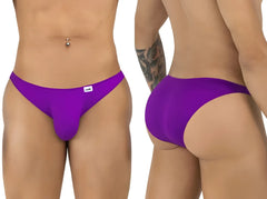 Purple candy man 99928 bikini briefs in orchid color with smooth form-fitting design and white brand tag on waistband