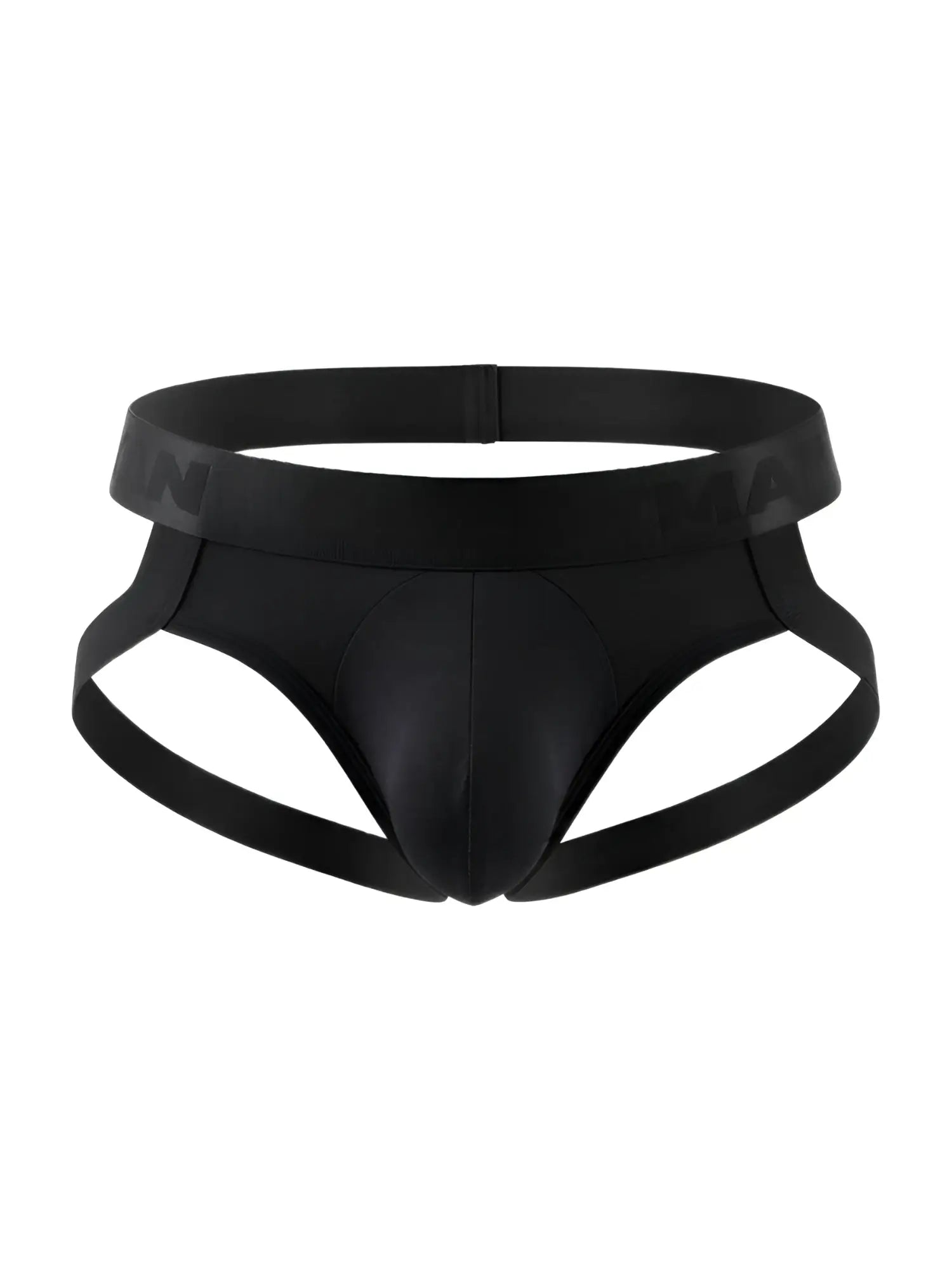 CandyMan 99929 black men’s sleek form-fitting briefs with smooth satin-like finish for comfortable wear