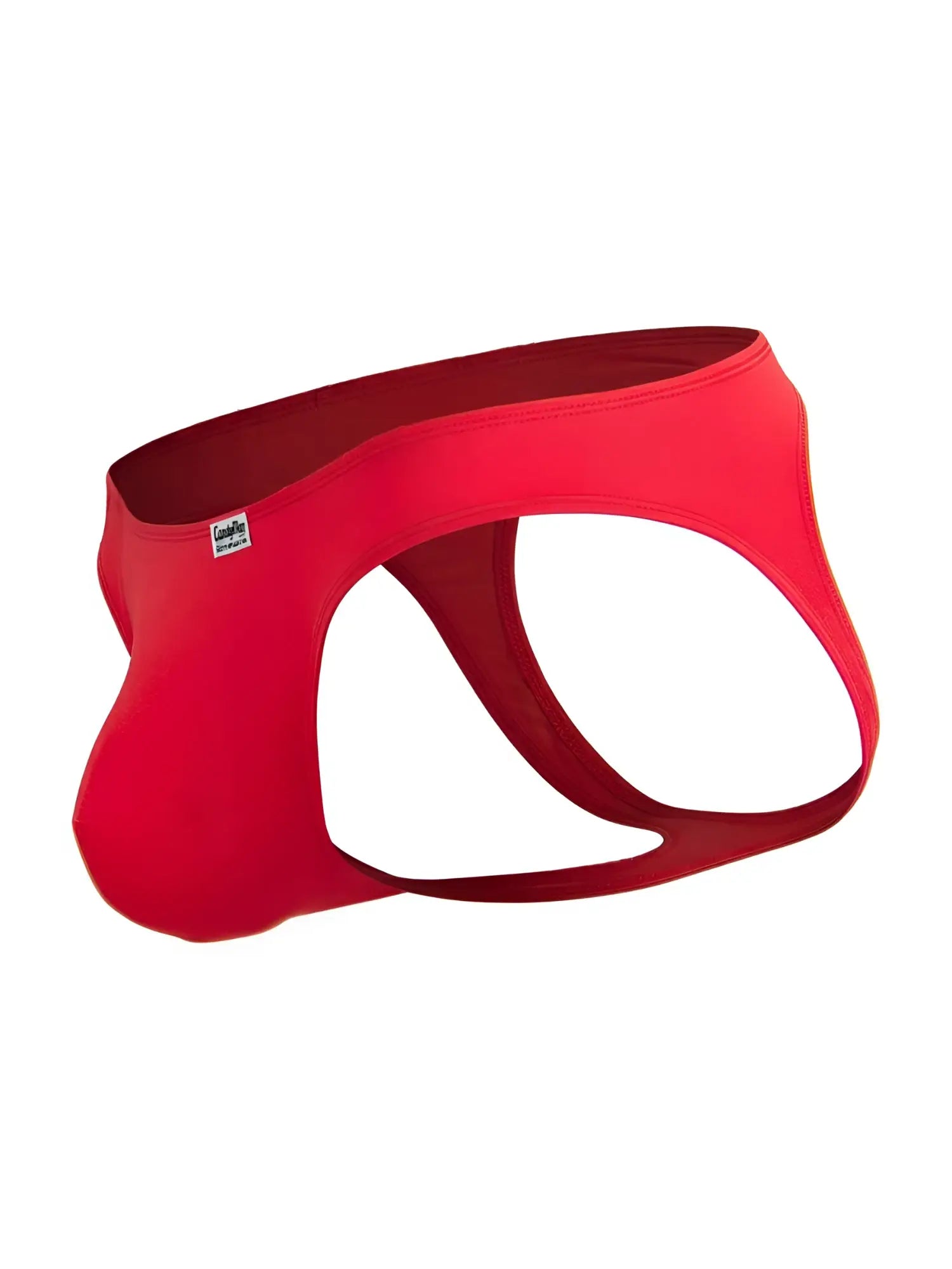 Red men’s briefs candyman 99929 jockstrap in smooth form fitting design with small brand tag on waistband in red