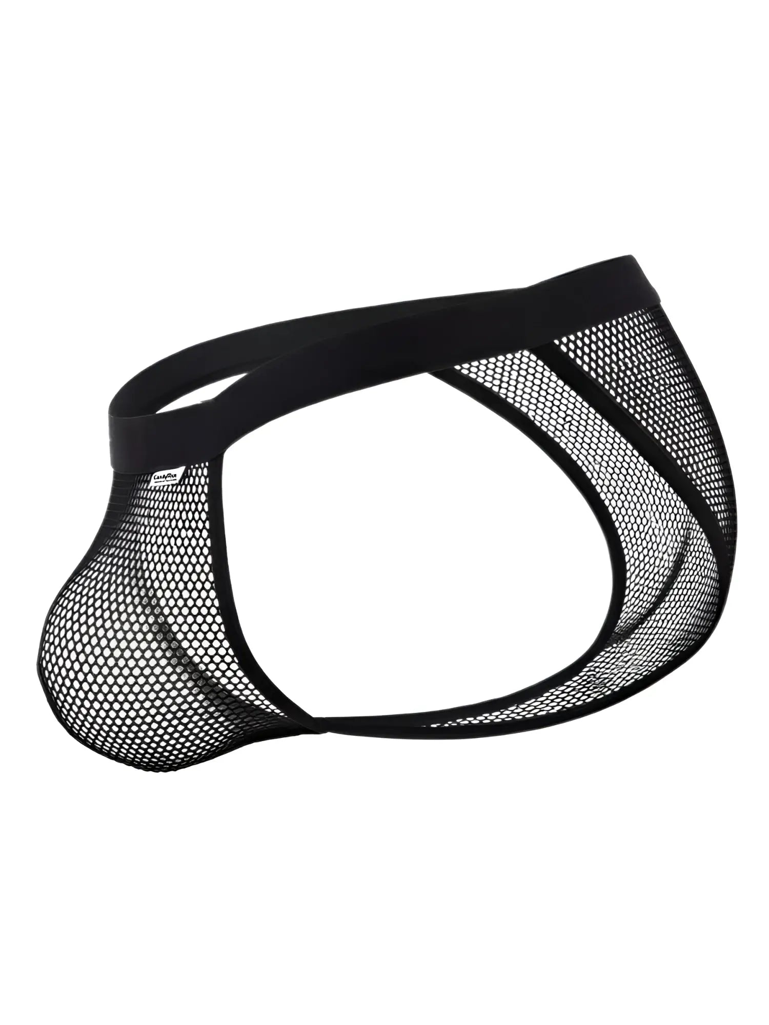 Black mesh briefs with a solid elastic waistband from Candyman 99933 bikini color black mesh collection