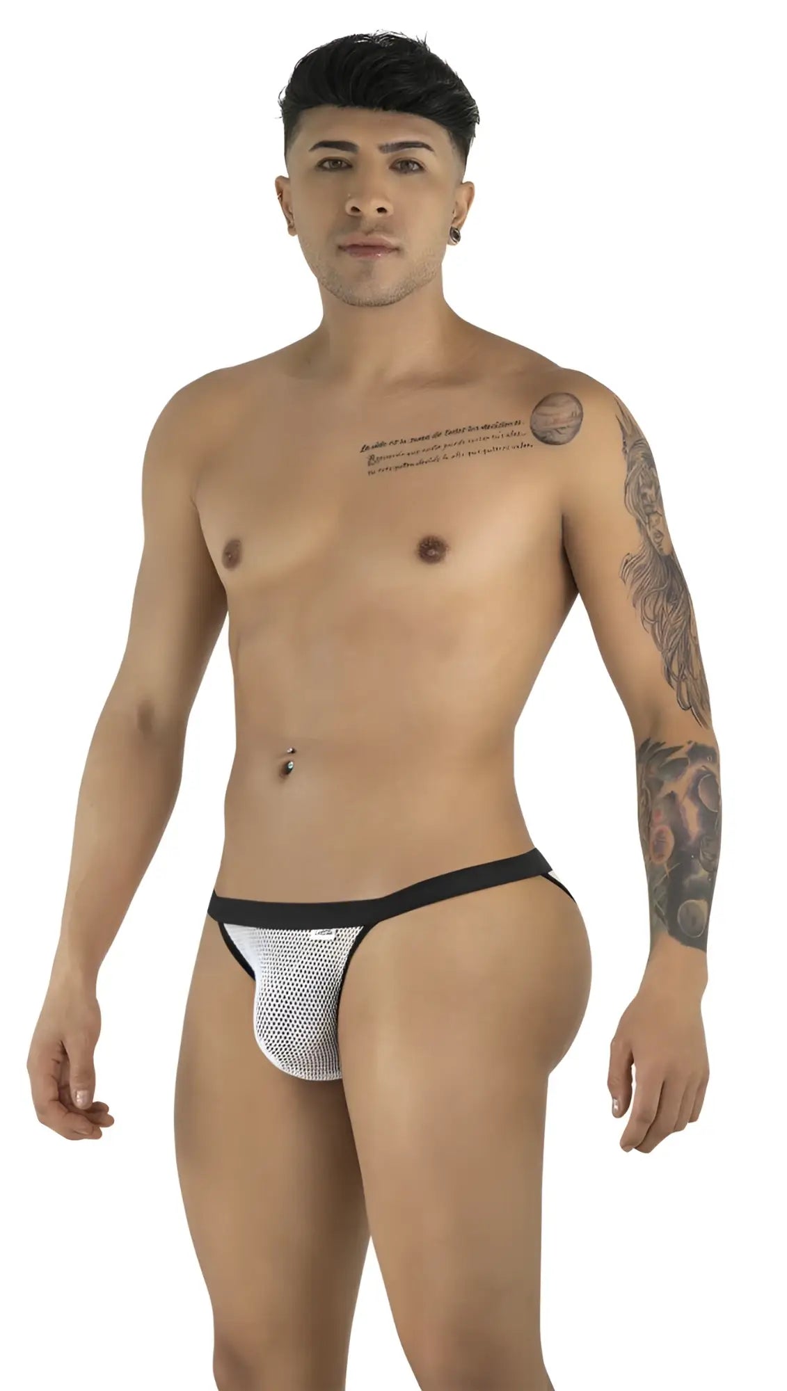 Whitemesh briefs with black waistband candy man 99933 bikini style for comfortable everyday wear