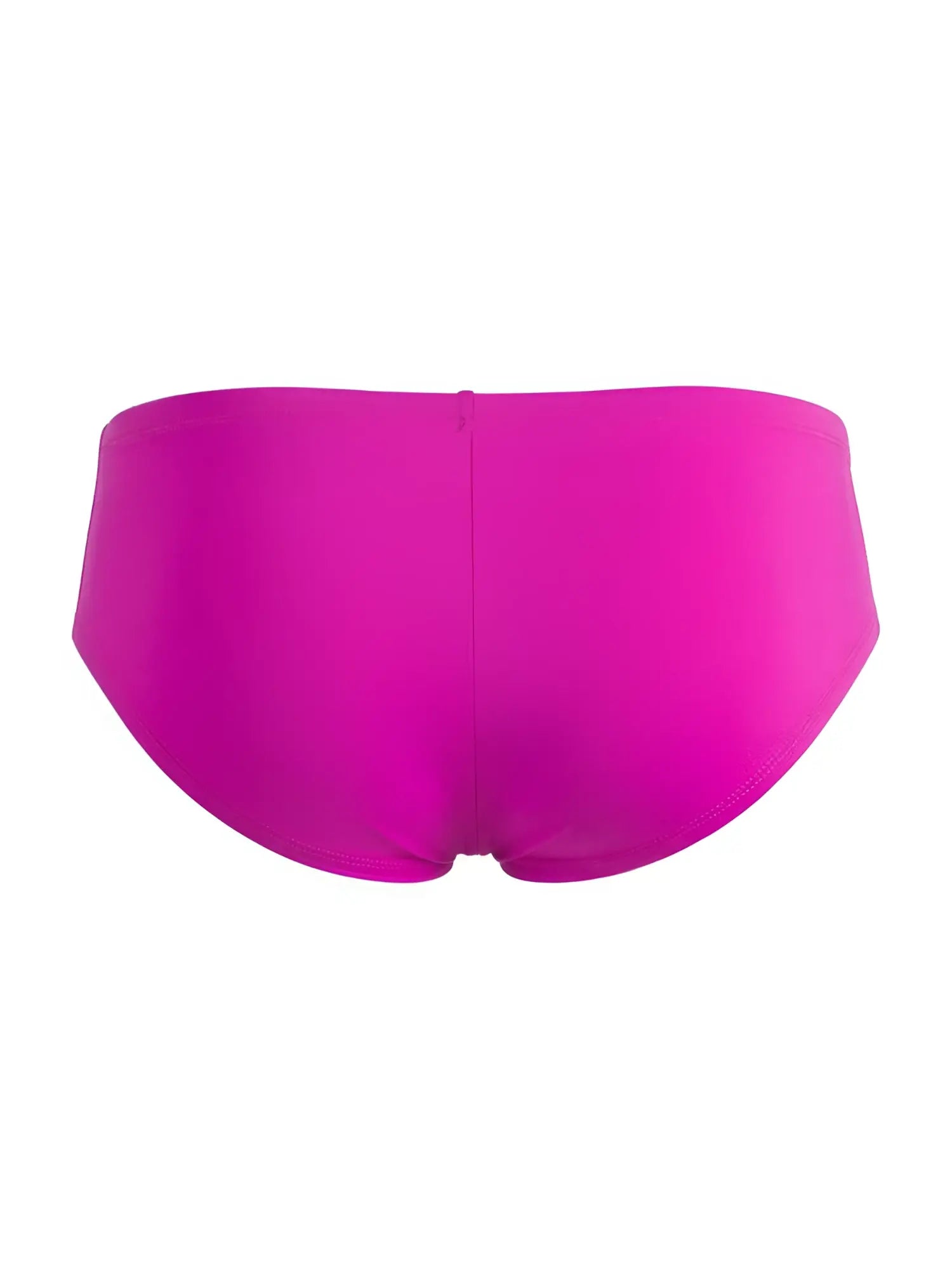 CandyMan magenta trunks, back view. Form-fitting, solid color style with simple clean lines on a white background.