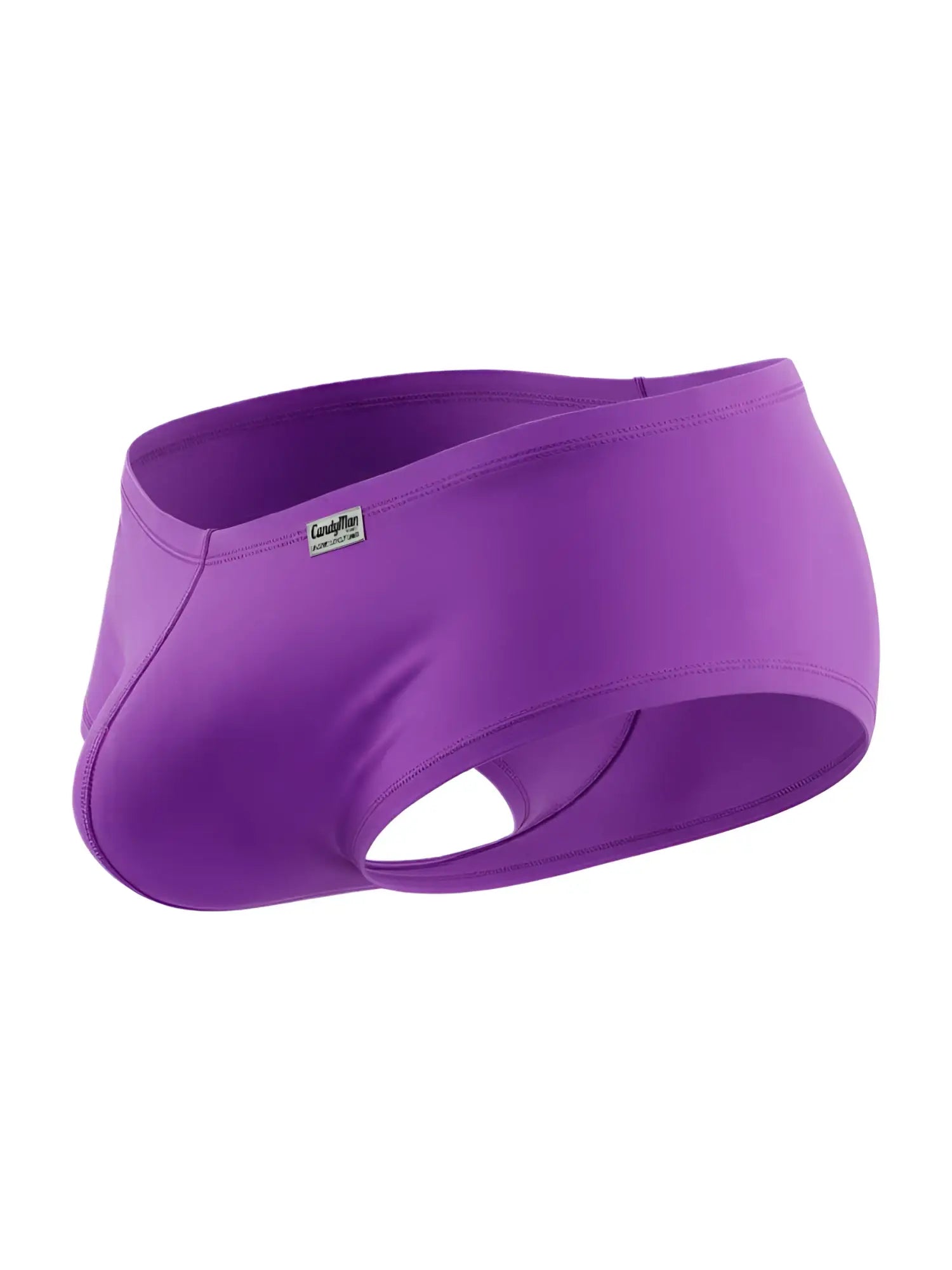 CandyMan orchid trunks featuring a form-fitting pouch, low-rise waistband, and a small branded logo tag.